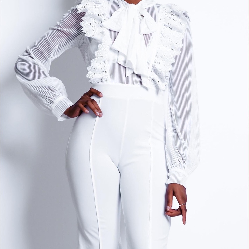 White laced jumpsuit